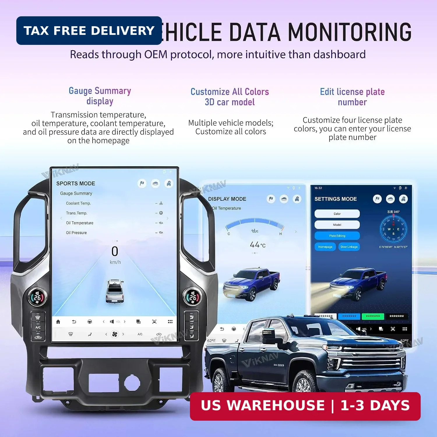 15.6 Inch Touch Screen Android Car Radio for GMC Sierra Chevrolet Silverado 2019
