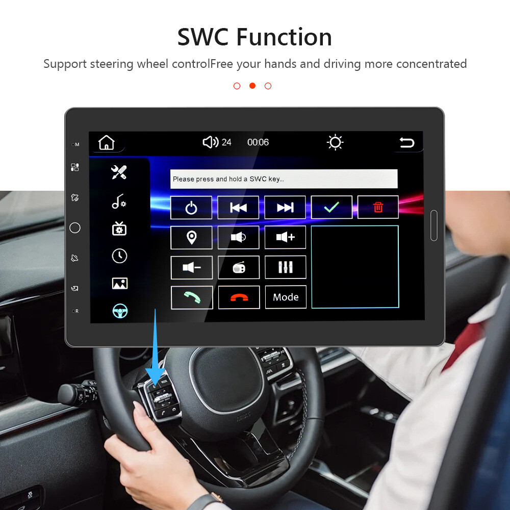 10.1in HD Car Stereo Radio Touch Screen Bluetooth Mirror Link For Android Auto