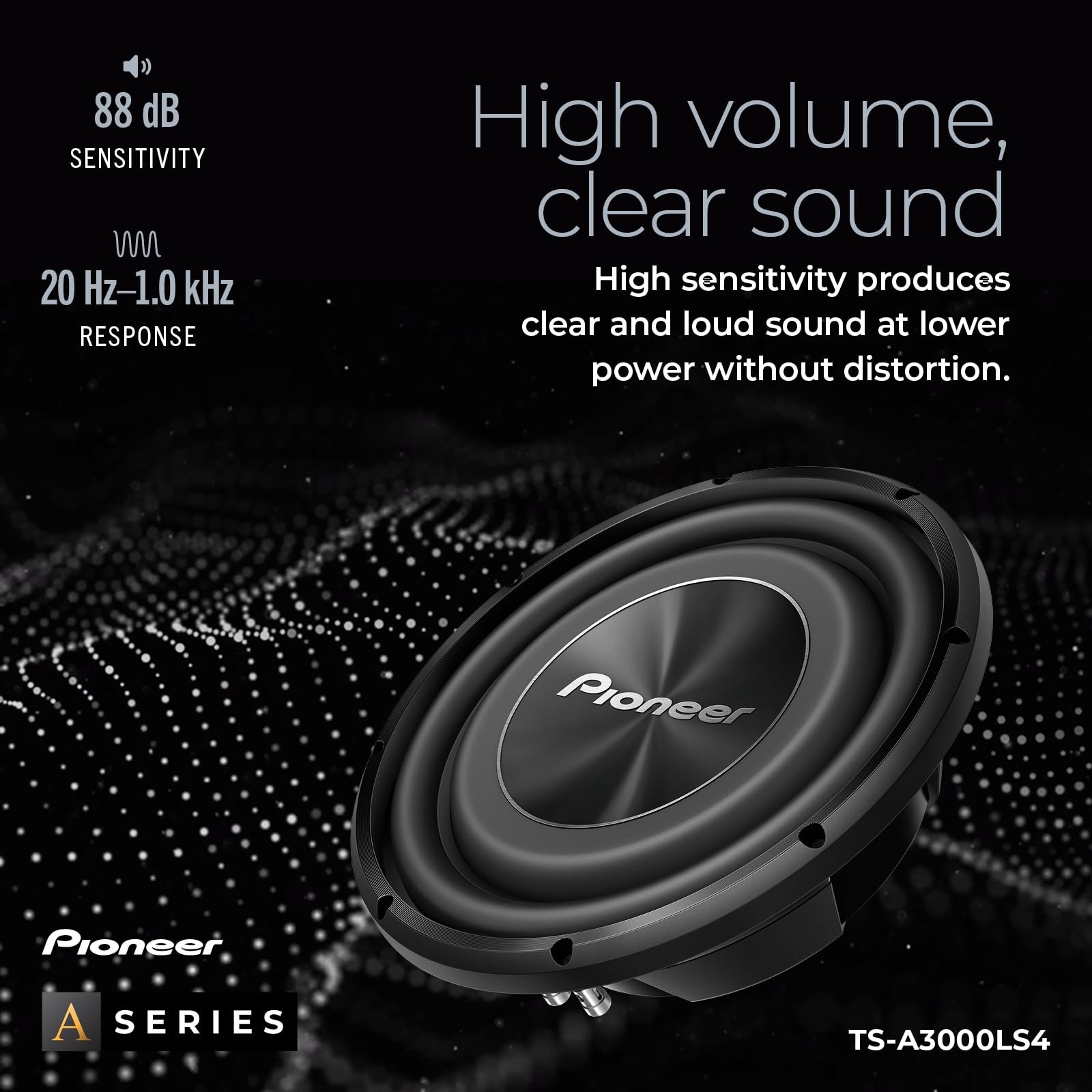 PIONEER A-Series TS-A3000LS4 12” Subwoofer – 1500W Max, Shallow-Mount Design, De