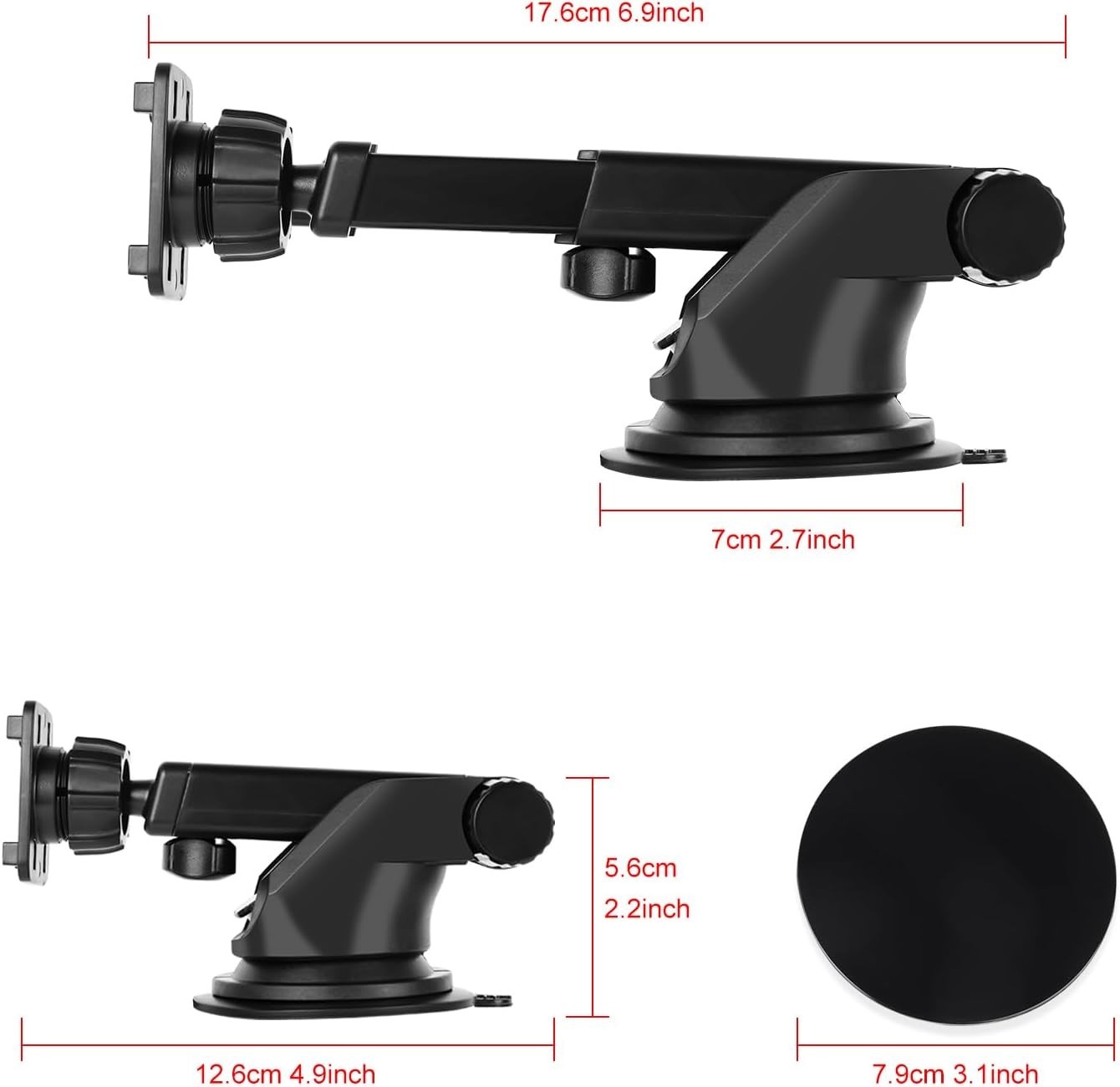 Car suction cup mount bracket for 6.8 to 10.26 inch portable carplay Android …