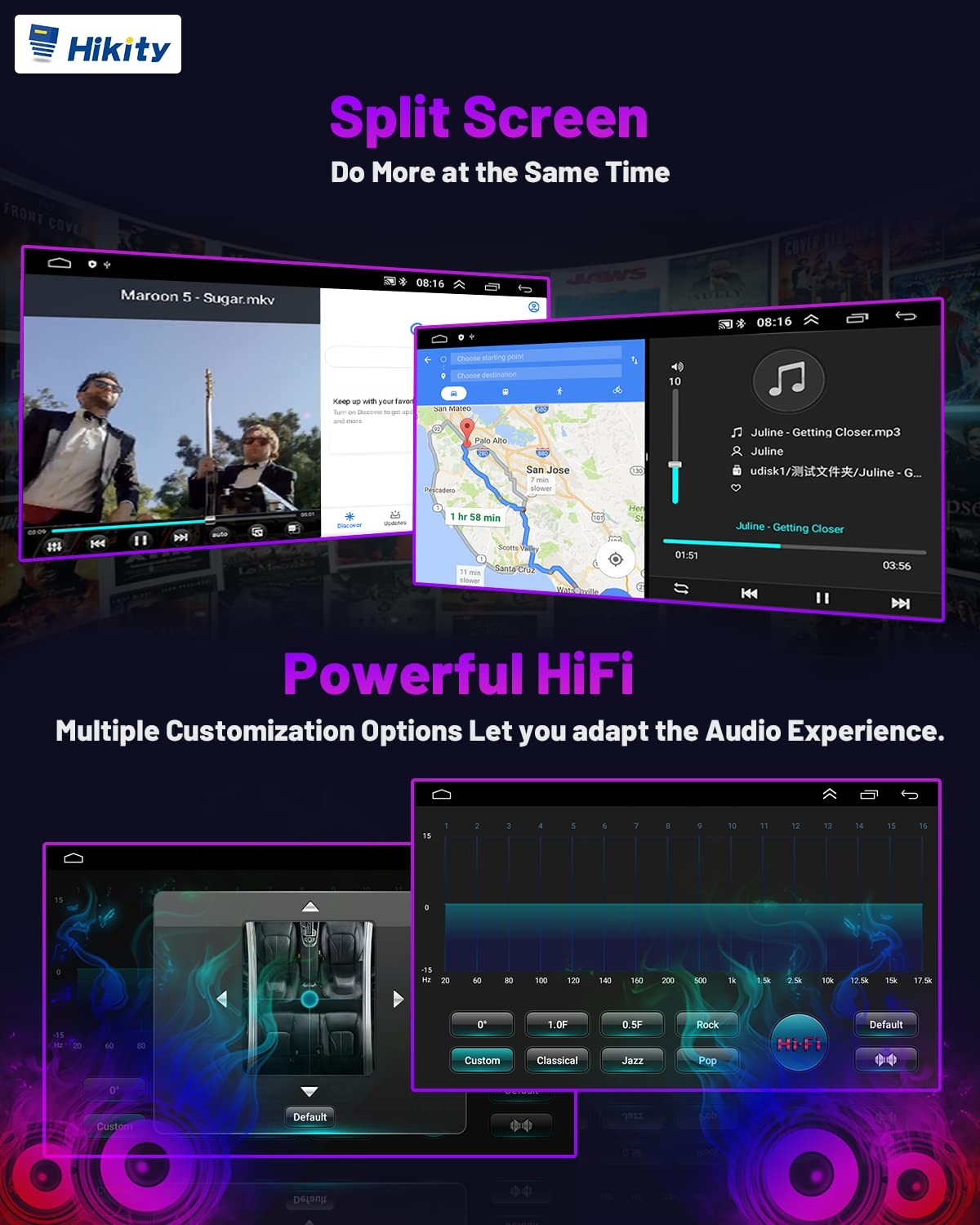 1280*800 CarPlay For 2008 2010 2012 Toyota Highlander Car Radio Stereo GPS 64G