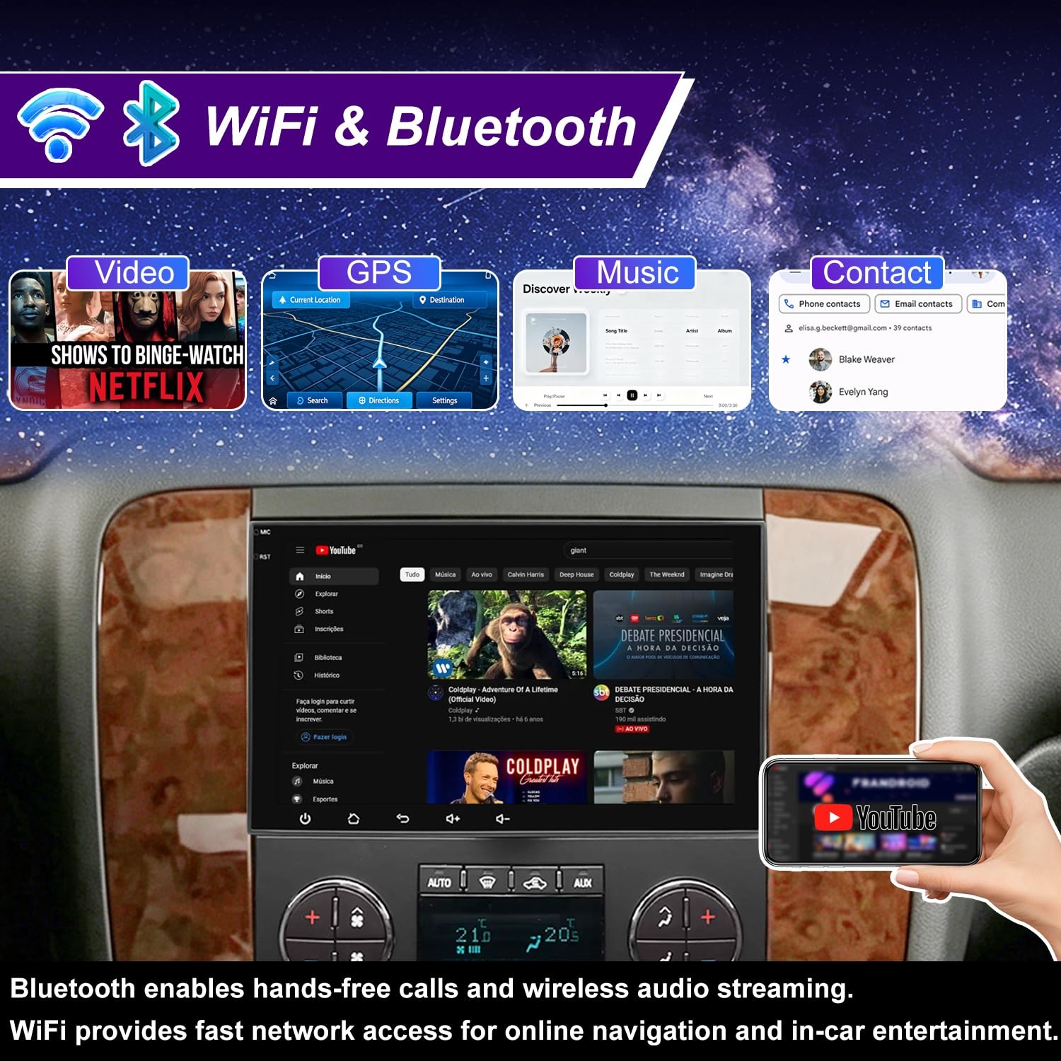 5G WiFi Upgrade Car Radio for GMC Sierra, Chevy Silverado 1500/2500/3500
