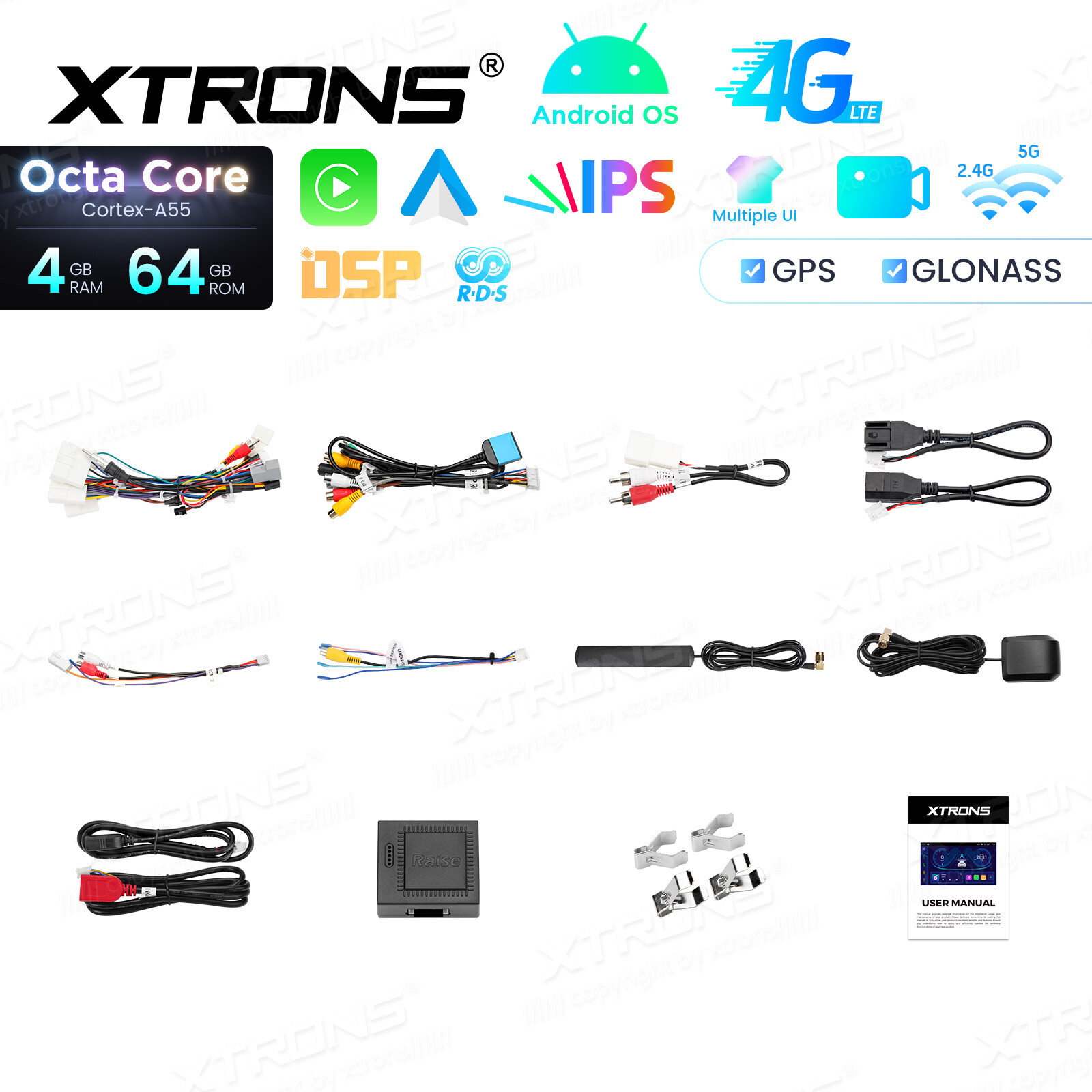 10.1″ Android Radio for Nissan Rogue 2014-2018 8-Core 4GB+64GB BT 4G LTE CarPlay