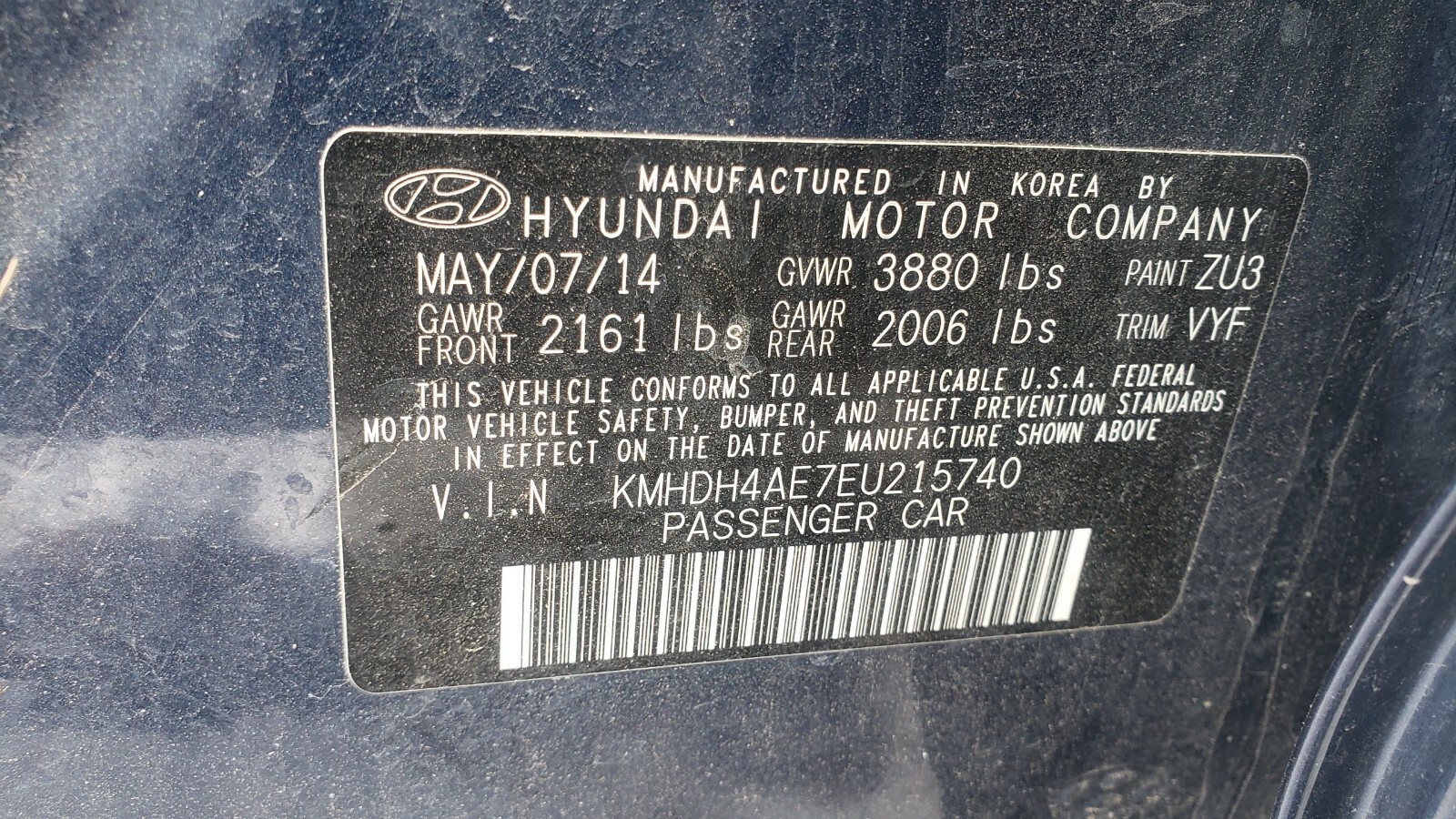 14 15 16 Hyundai Elantra Radio CD Stereo OEM