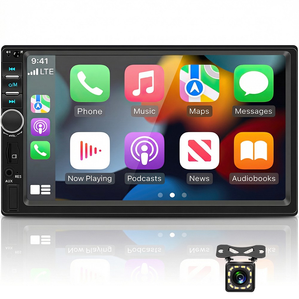 Double 7″ 2Din Touch Screen Car Stereo Bluetooth Radio Apple/Android Carplay BT