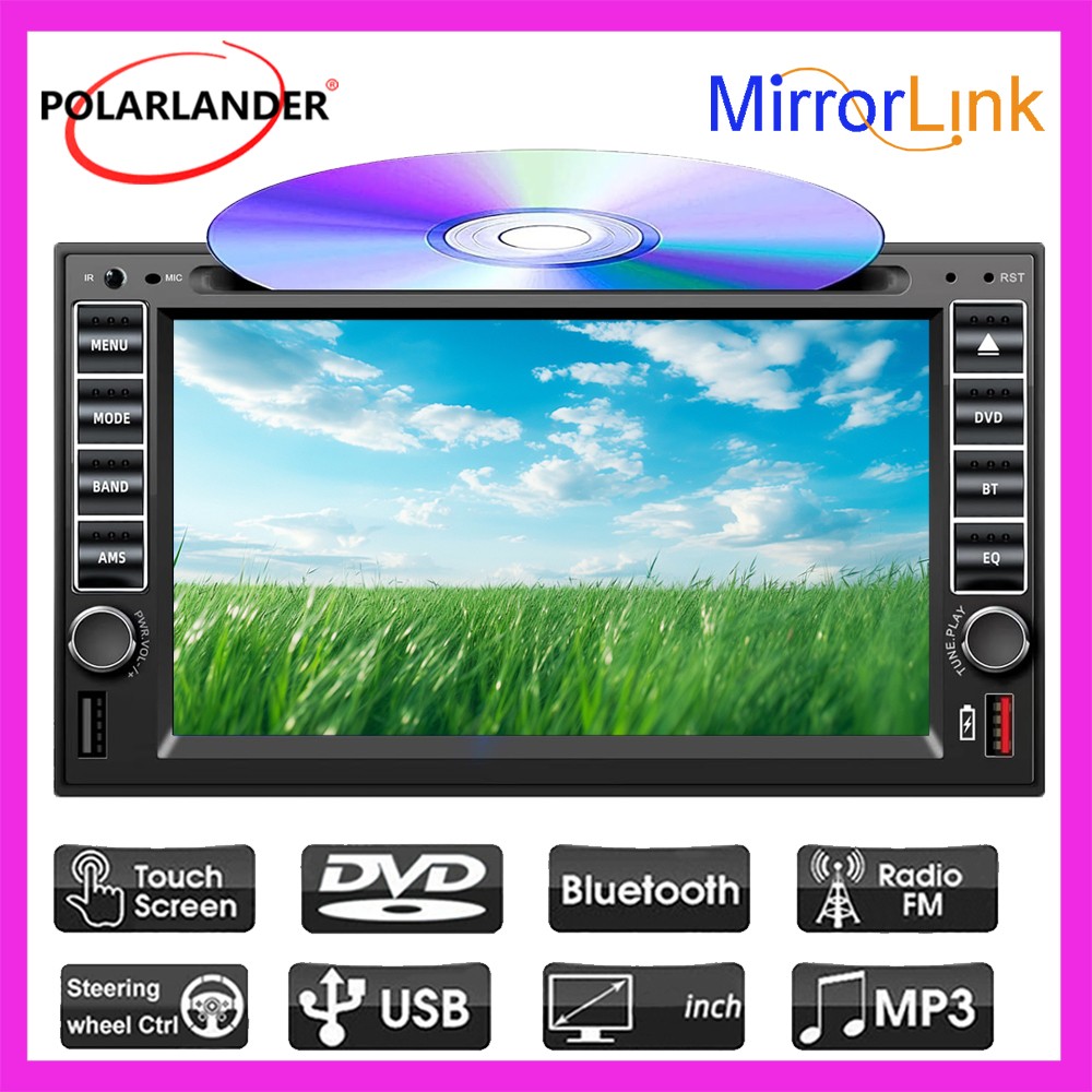 6.2″ 2 Din Touch Screen USB/SD/AUX Stereo Bluetooth Remote control DVD/CD Player
