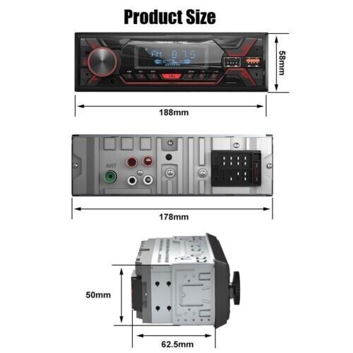 Bluetooth Car Stereo Audio In-Dash Aux-In Receiver SD USB MP3 Radio Player FM