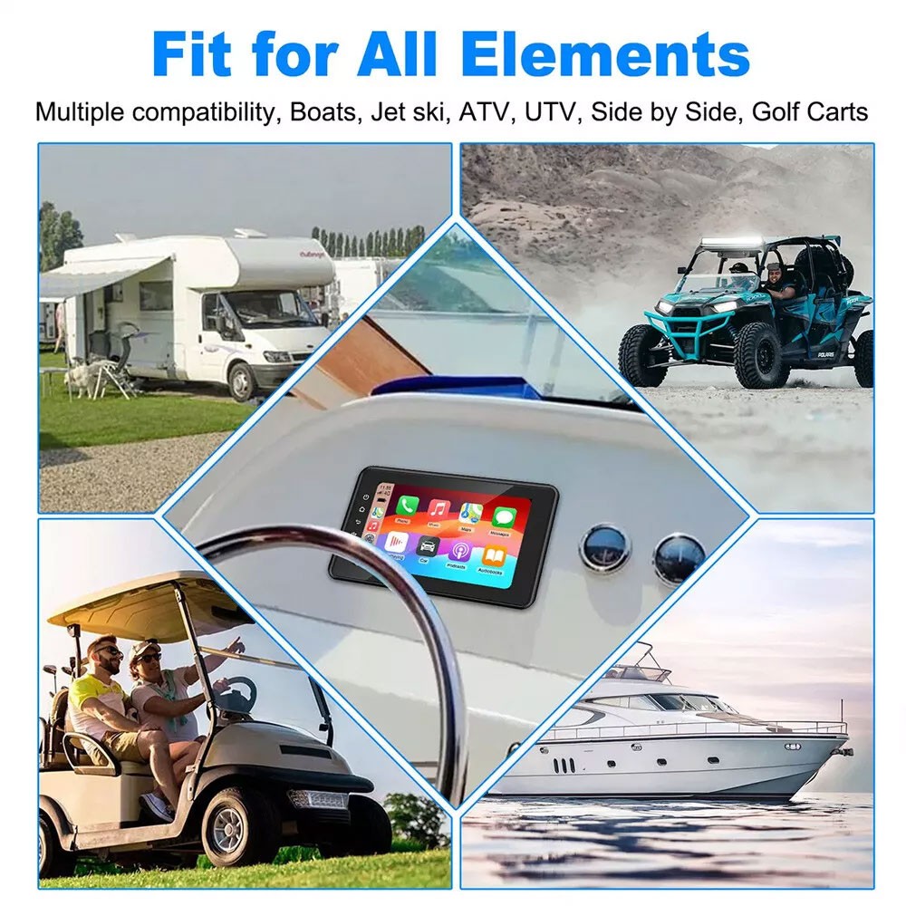 8″ Waterproof Marine Multimedia Player with Wireless Carplay and Android Auto
