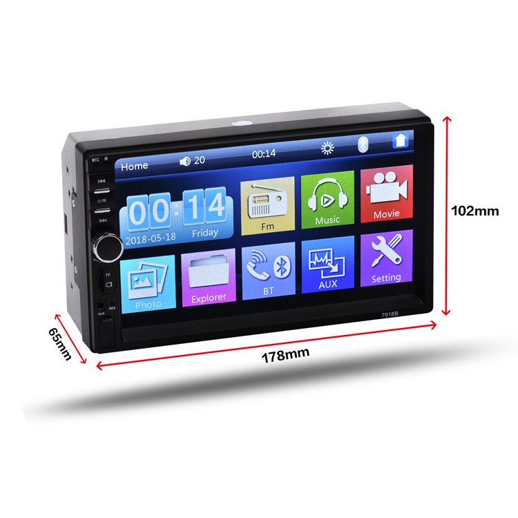 7″ Double 2 DIN Car Stereo Radio Bluetooth Touch Screen Stereo Radio With Camera