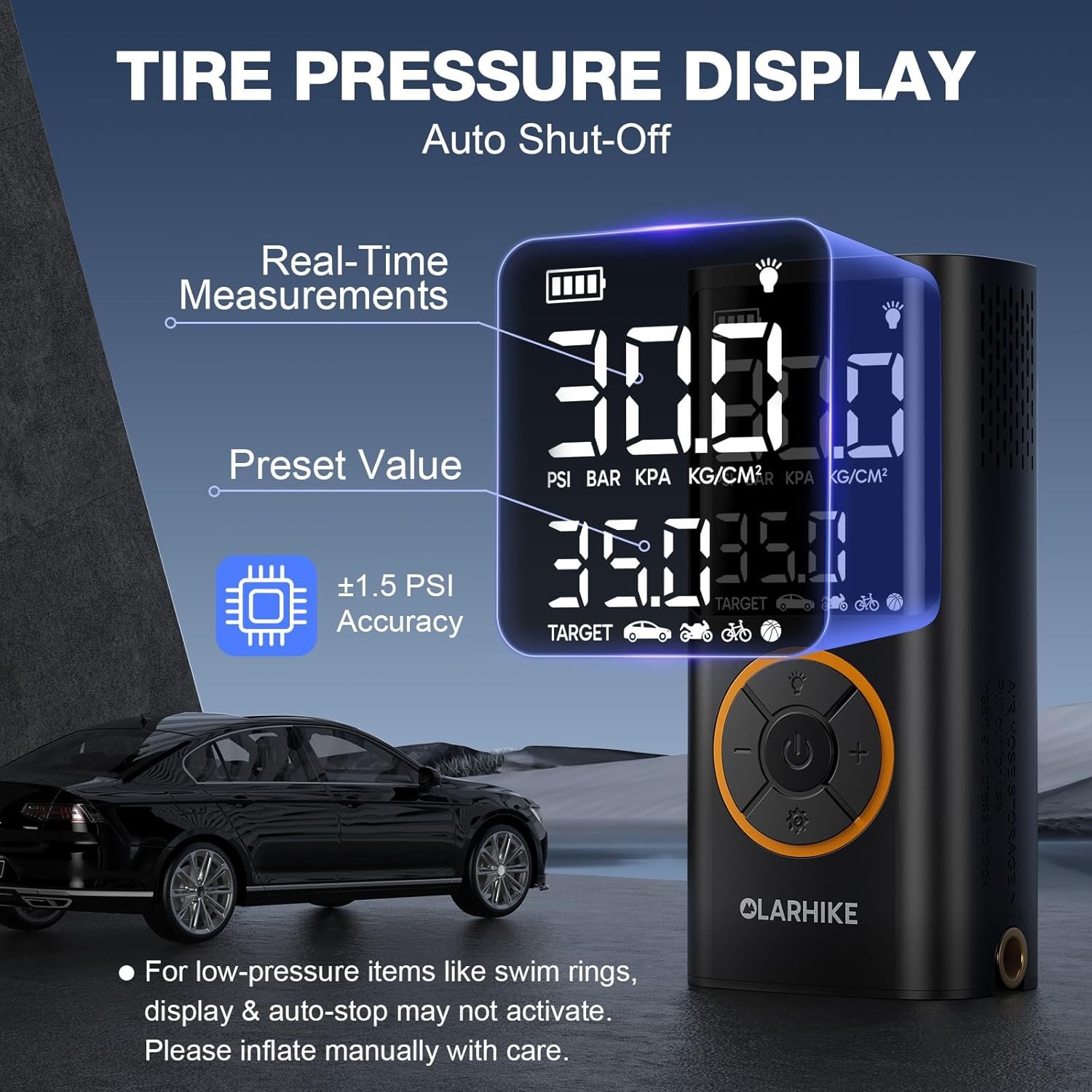 Tire Inflator Portable Air Compressor, Smart Dual Hose System, Auto Air Pump for
