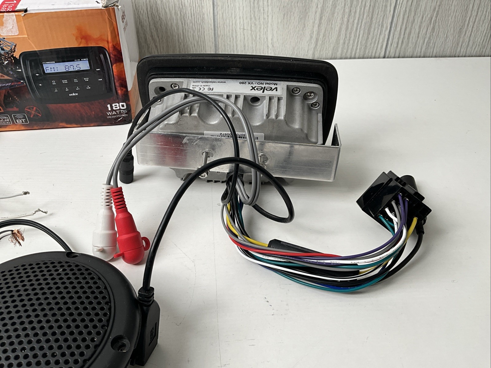 Velex VX280 Marine Bluetooth Streaming Stereo Radio AM FM Tuner 4-Channel x 45W