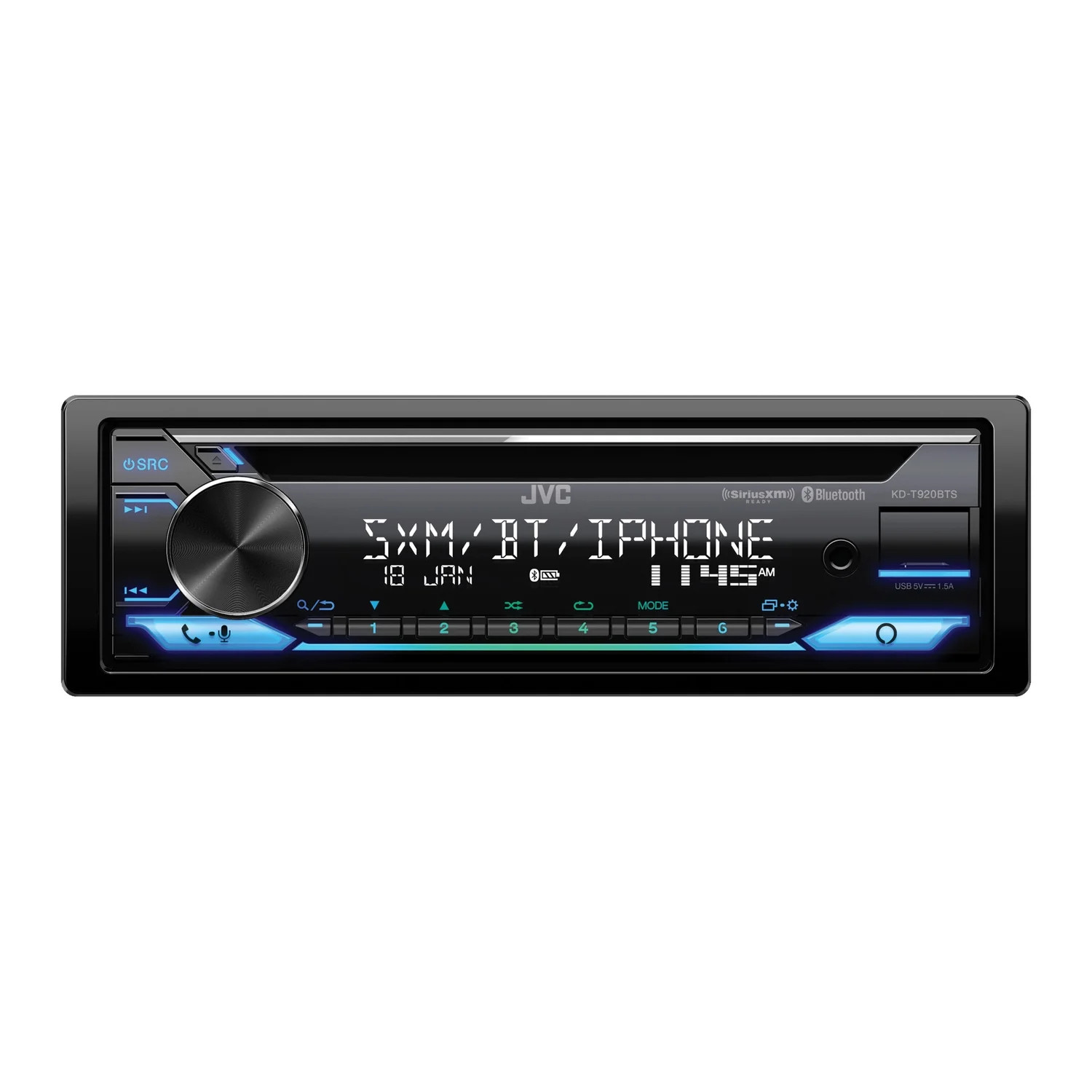 KD-T920BTS Car In-Dash Unit, Single-Din CD Receiver W/ Bluetooth/Alexa Built-In/