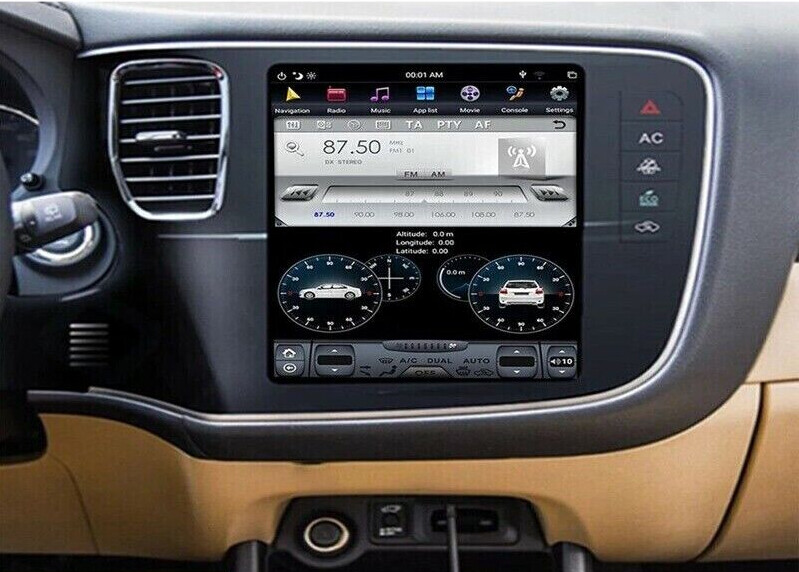 10.4″ Android Navigation Car Gps Tesla Style For Mitsubishi Outlander 13~20