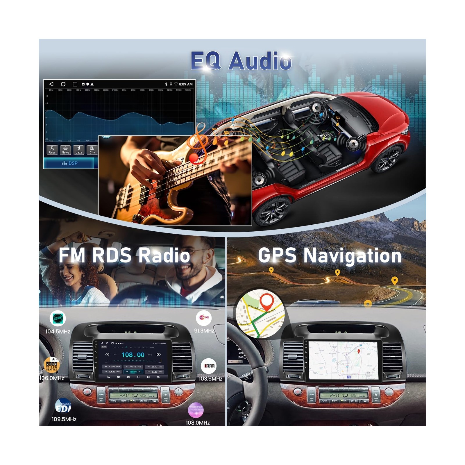 [2GB+64GB] Car Radio for Toyota Camry 2000-2006 with Carplay&Android Auto, 9 …