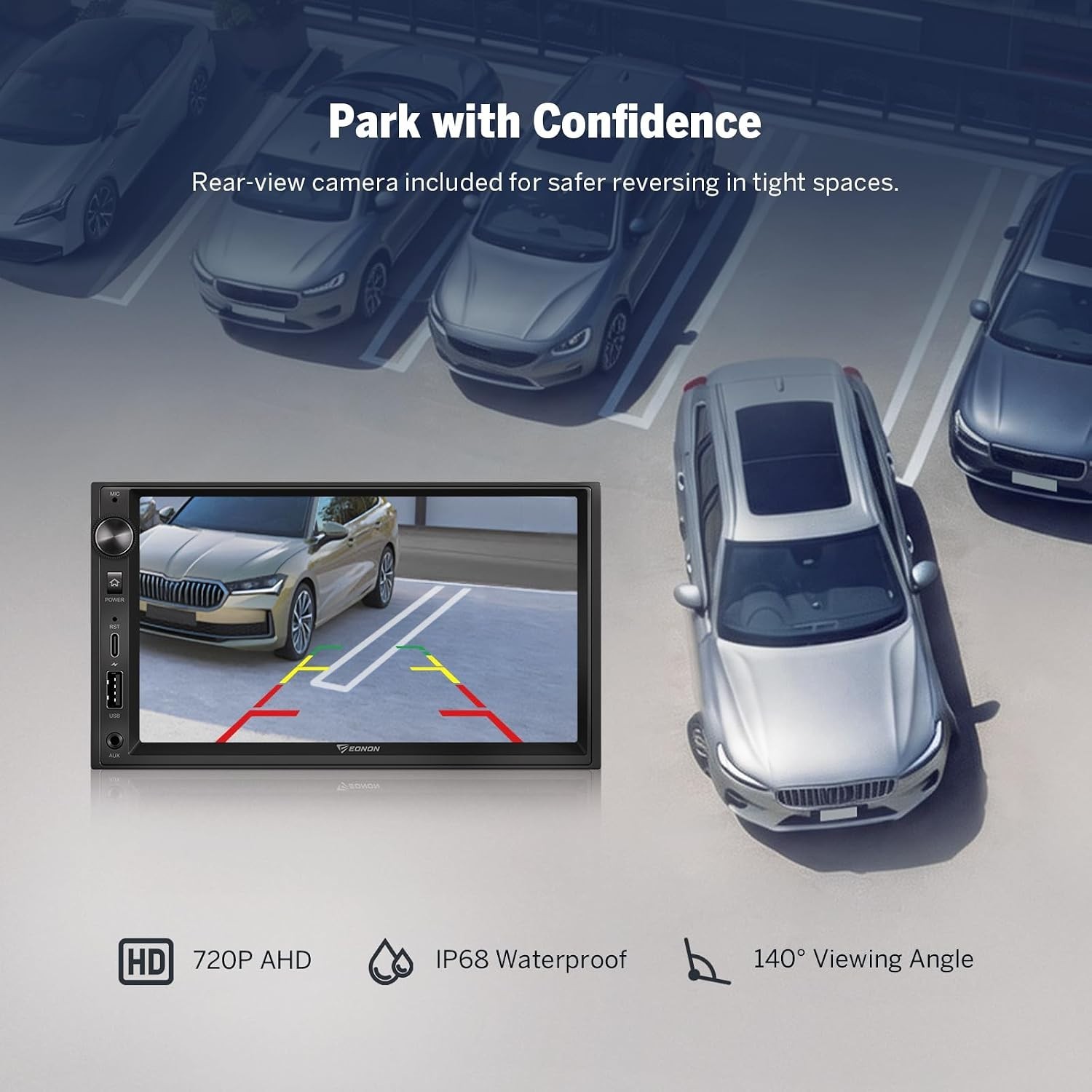 7-Inch X3 Double Din with Bluetooth, AHD Camera & MirrorLink for Smart Driving