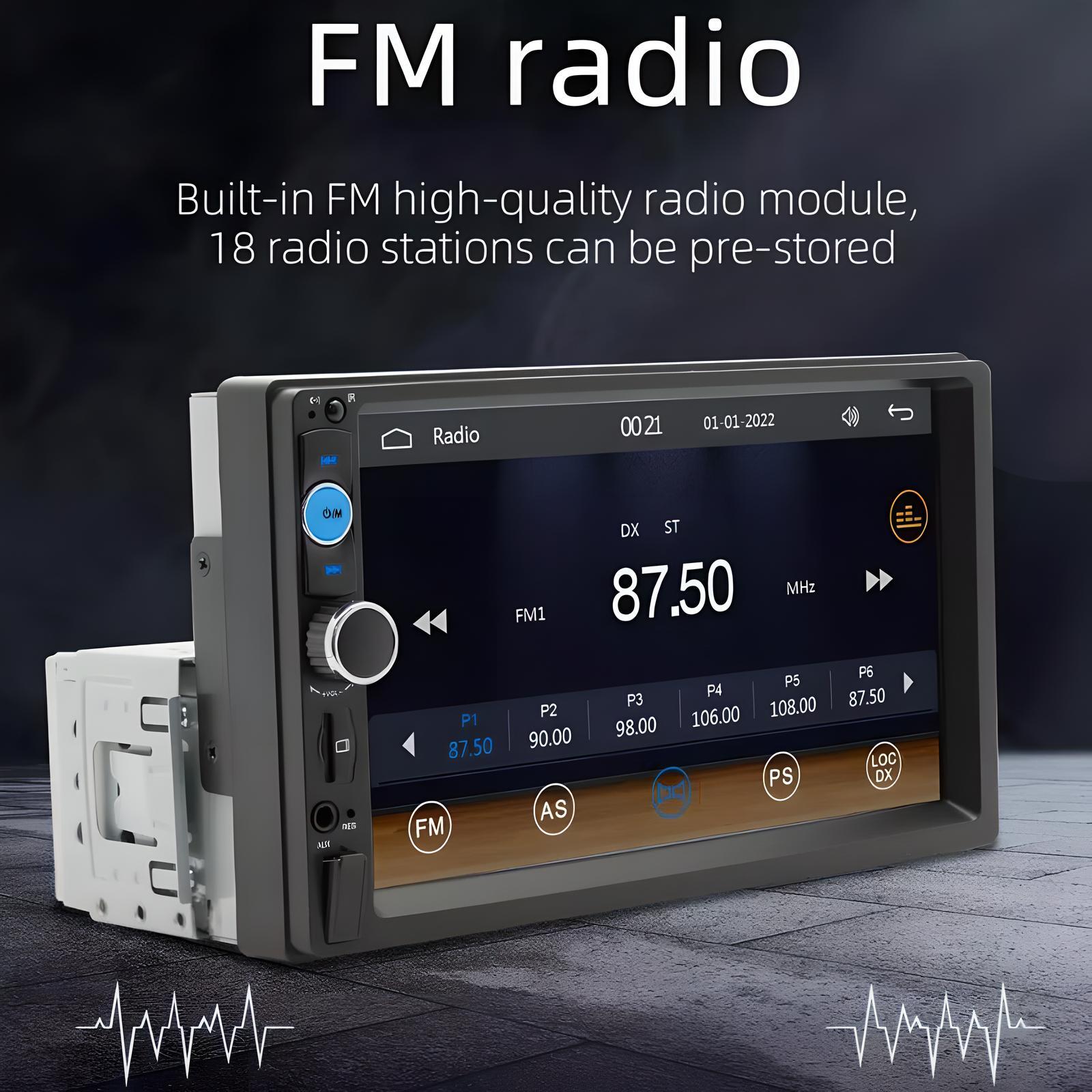7″ Single 1Din Touch Screen Car Stereo Radio For Apple/Android CarPlay Bluetooth
