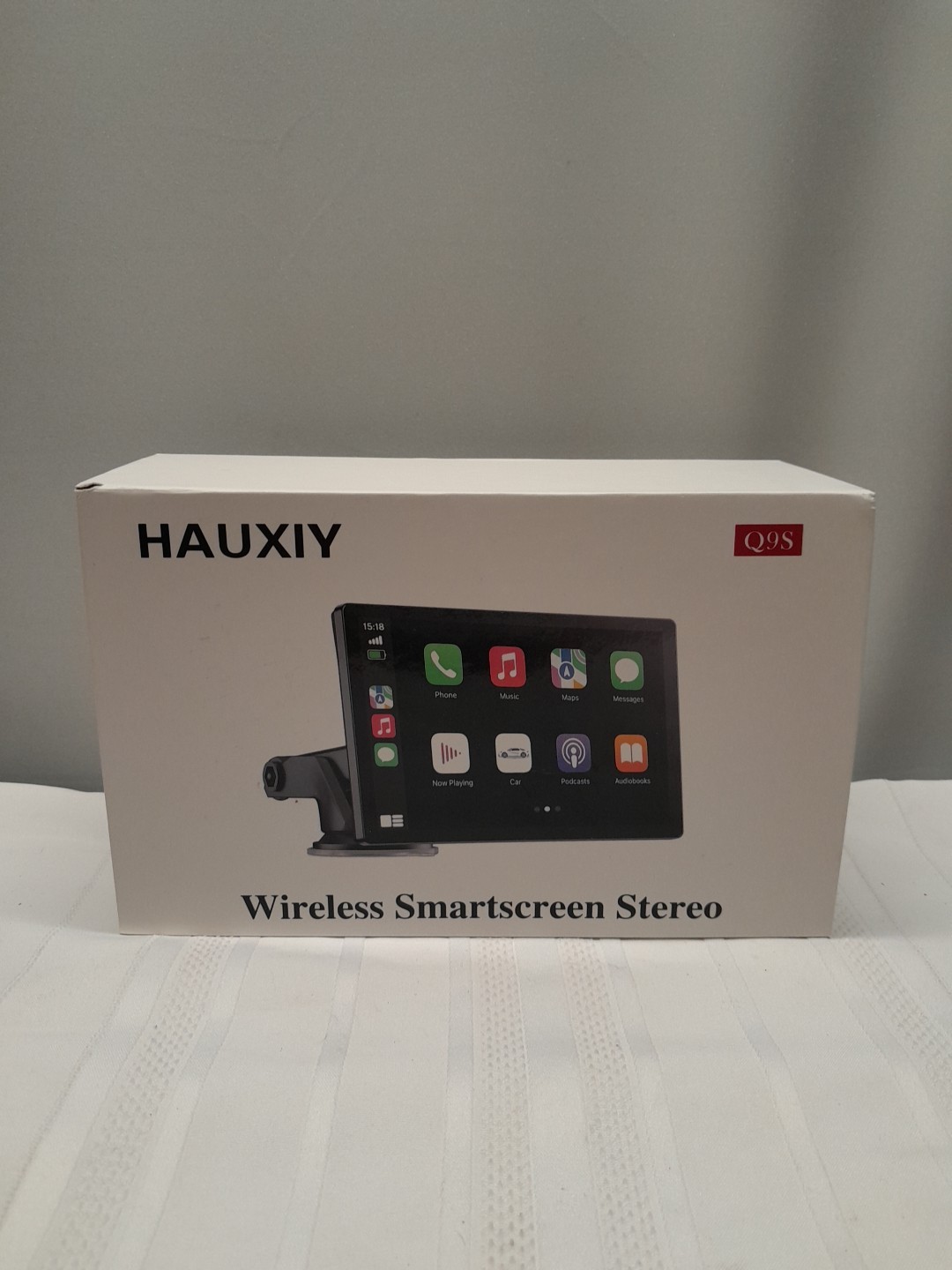 Hauxiy Q9S Wireless Smart Screen 9″ Touchscreen Car Stereo, Black – New