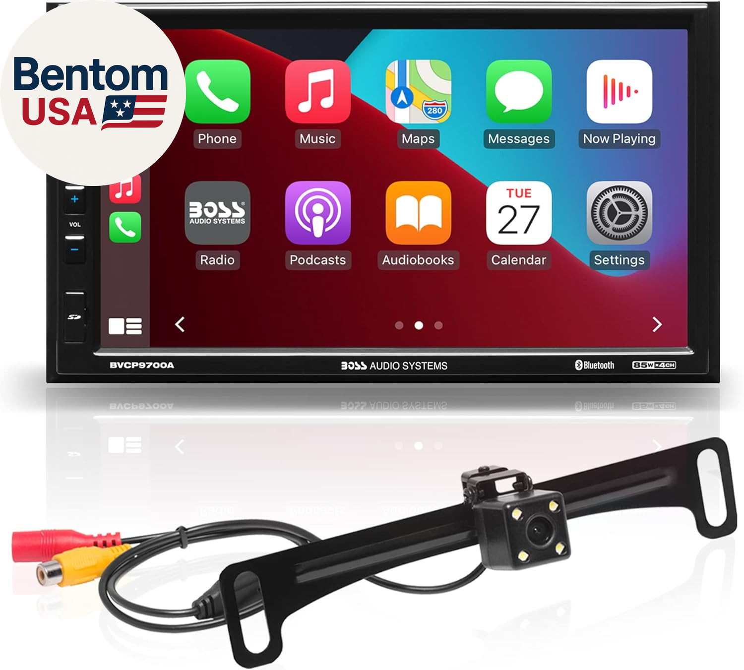 BVCP9700A-C Car Stereo System – Apple Carplay, Android Auto, 7 Inch Double Din,