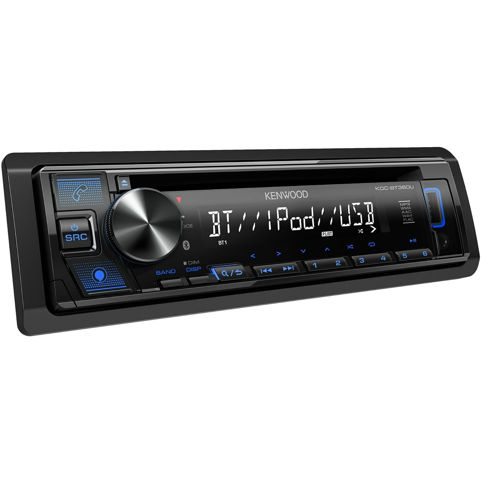 Kenwood KDC-BT360U CD Receiver Single Din USB AUX Bluetooth, Alexa built in, MP3
