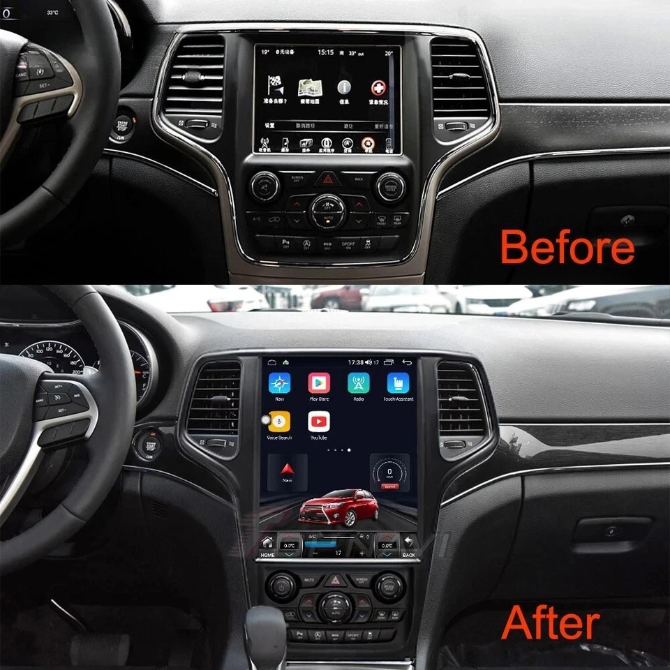 12.8″ Android Car Radio Carplay Stereo GPS For 2014-2020 Jeep Grand Cherokee