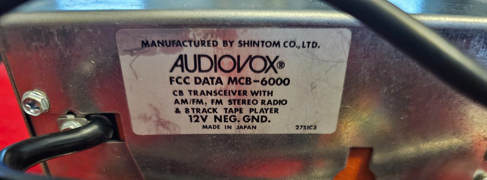 Audiovox 23 Ch. CB Car Radio Transceiver AM FM MPX 8 Track Stereo MCB-6000 NOS