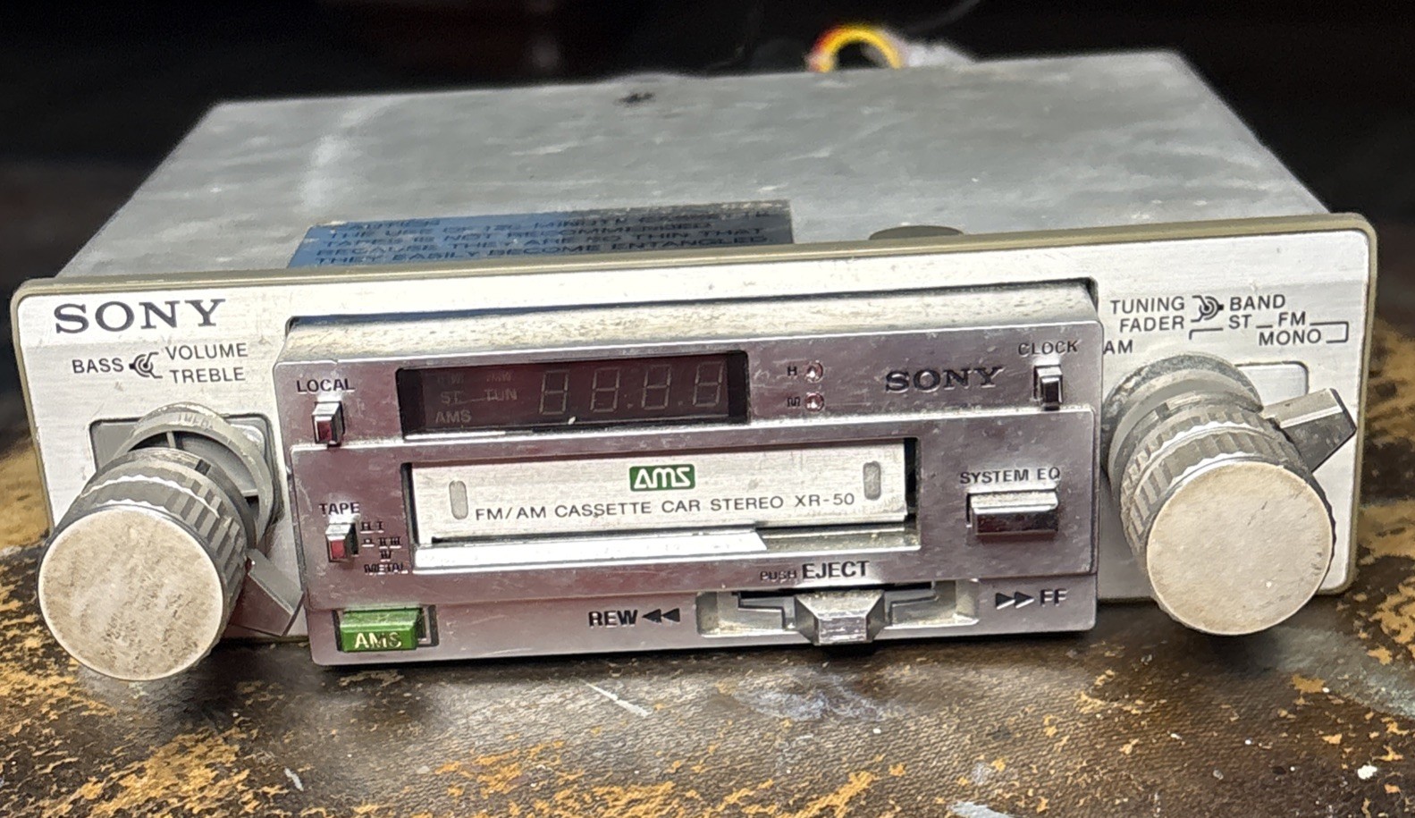 Sony XR-50 Radio FM/AM Cassette Car Stereo (Untested) Old School Two Knob Muscle