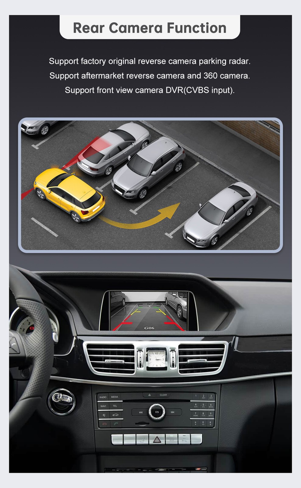 Wireless Carplay Android Auto Retrofit Kit for E Class W212 E Coupe C207 2012-15