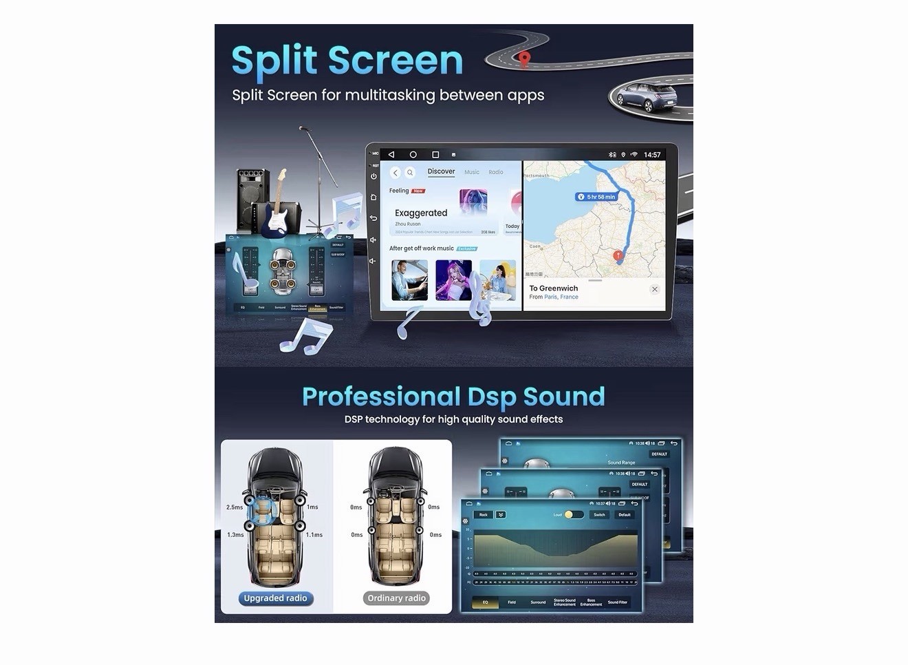 10in Android Touchscreen Car Stereo for Toyota Tundra 2007-2013 BT CarPlay