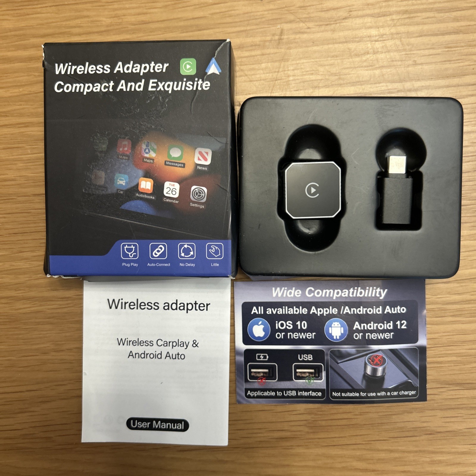 2026 Upgrade Mini Wireless CarPlay Adapter for CarPlay & Android Auto