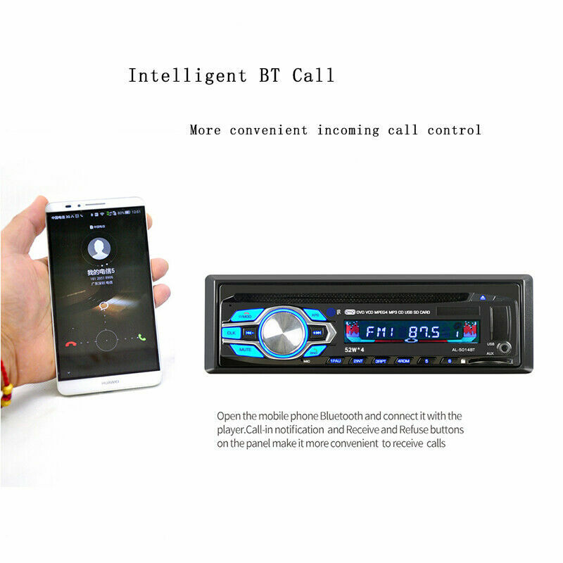 1DIN Car Radio Stereo DVD CD Player Display AUX-IN MP3 USB SD FM In-Dash LCD US