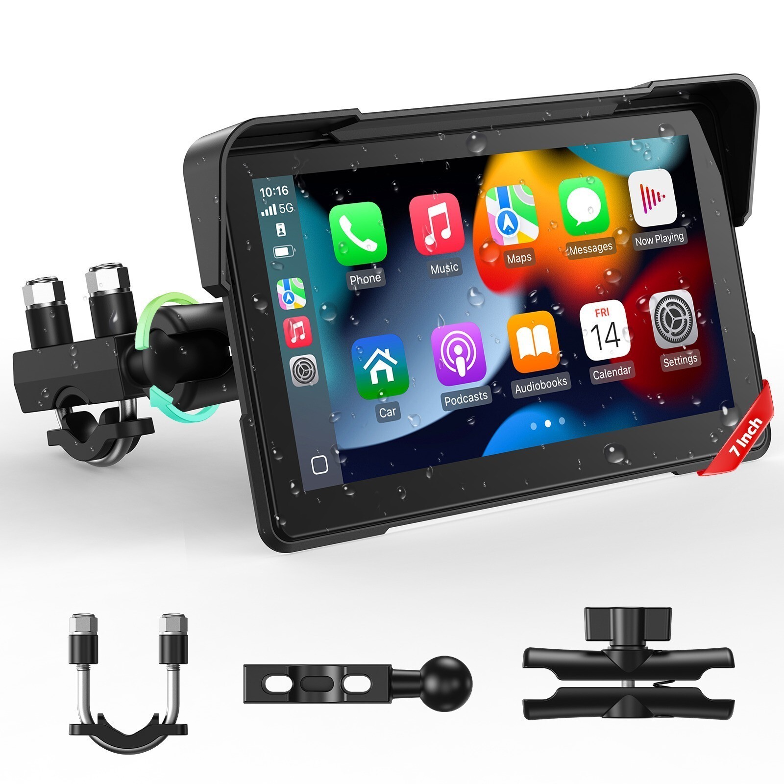 7″ Motorcycle Carplay For Wireless Carplay & Android Auto Portable Head Unit