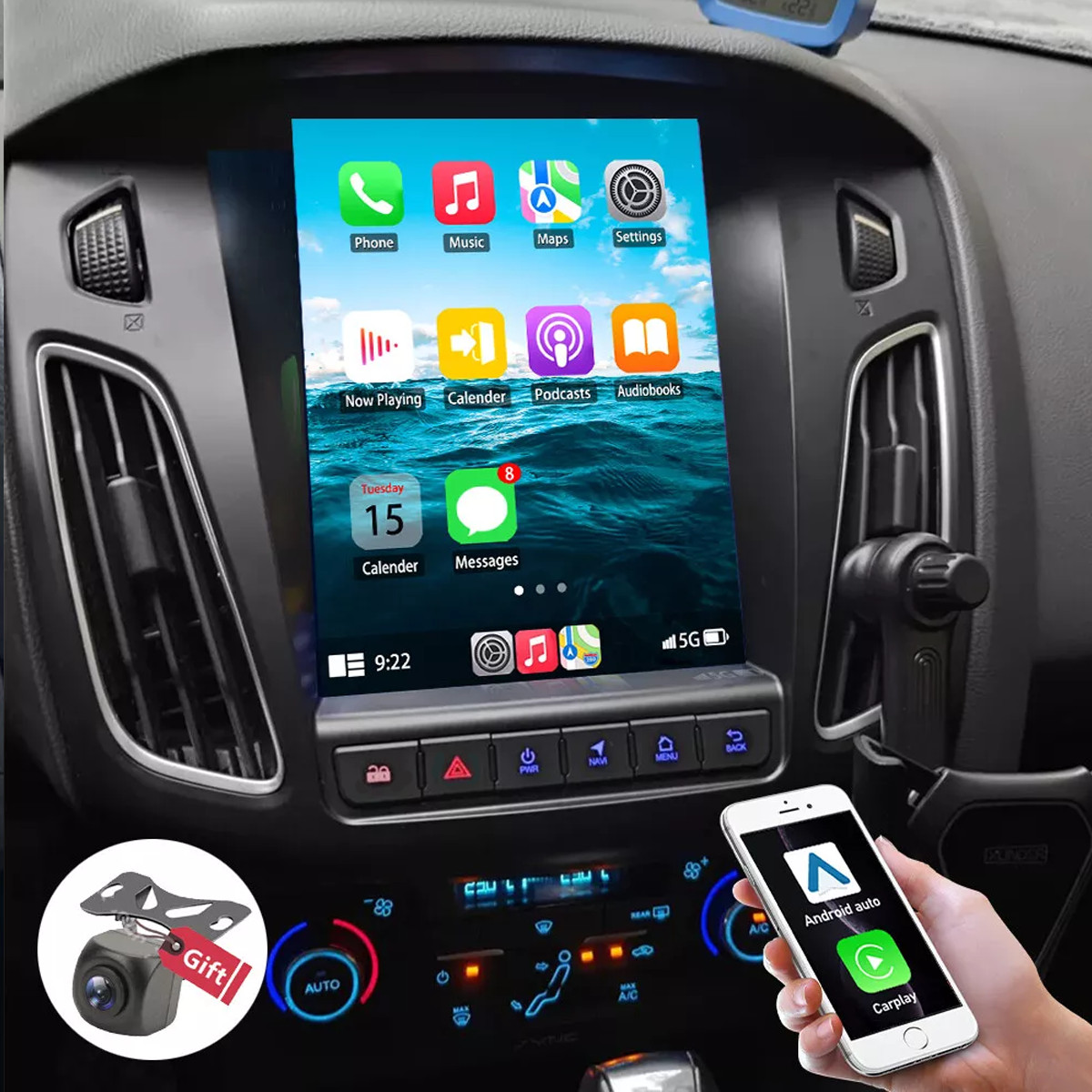 Android 15 Auto Apple Carplay Car Stereo Radio For Ford Focus 2012-2018 GPS Navi