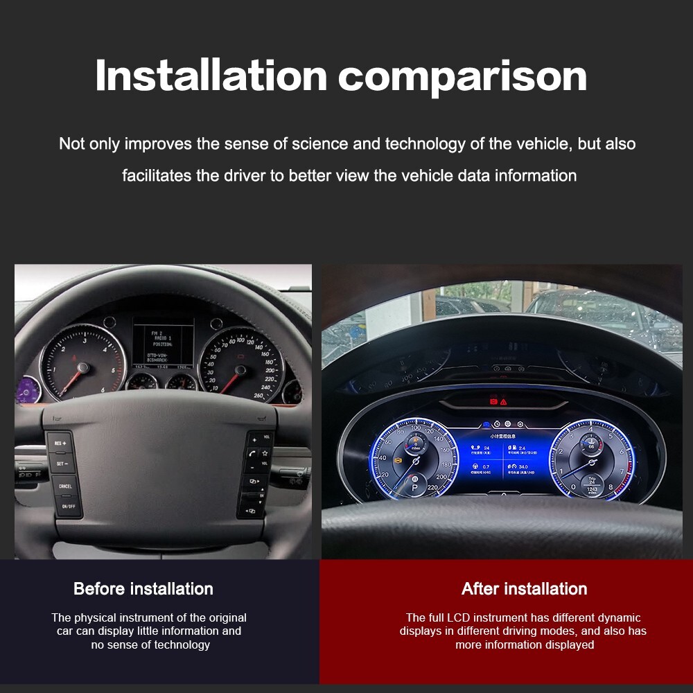 Car LCD Digital Cluster For Volkswagen Touareg 03-10 Instrument dashboard Virtua