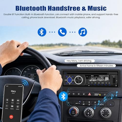 Single Din Car Stereo with Double BT Voice Assistant Find Car P3-support DVD