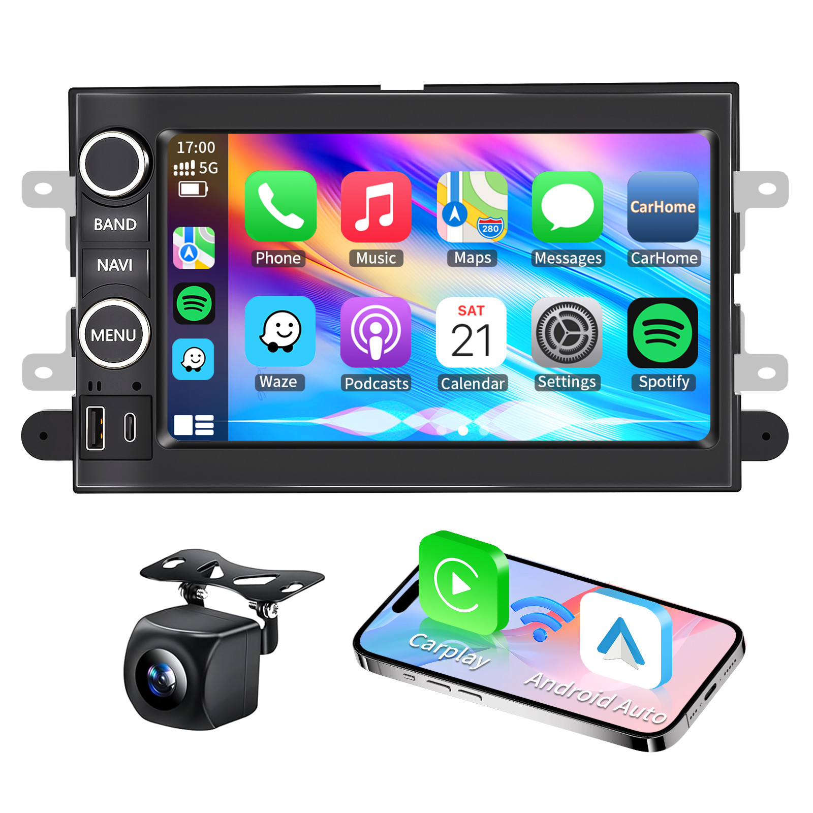 Android Apple Carplay Car Radio Stereo For 2005-2016 Ford F250 F350 Super Duty