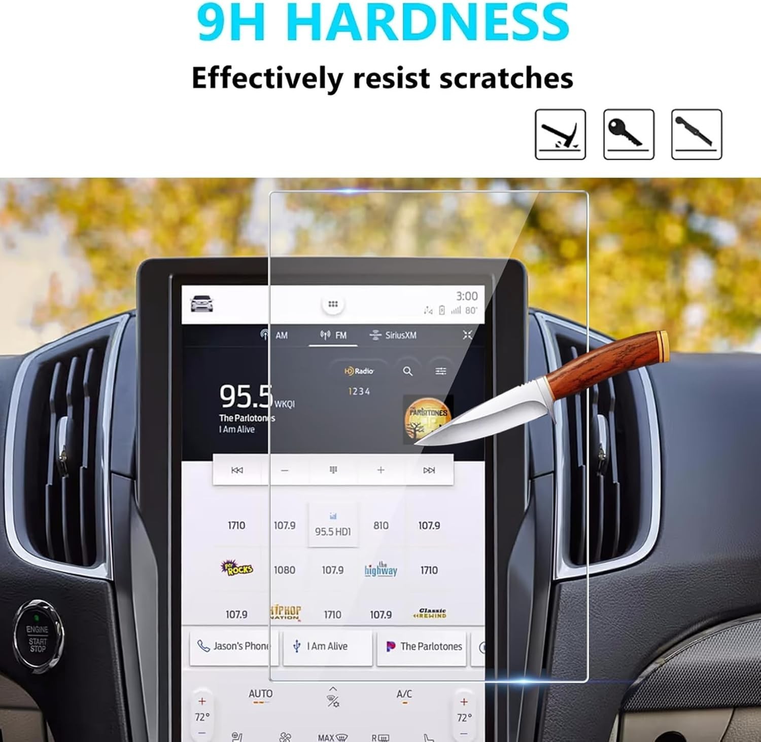 152x91mm Screen Protector for Auto Double Din Car Stereo / Car Radio / CarPla…