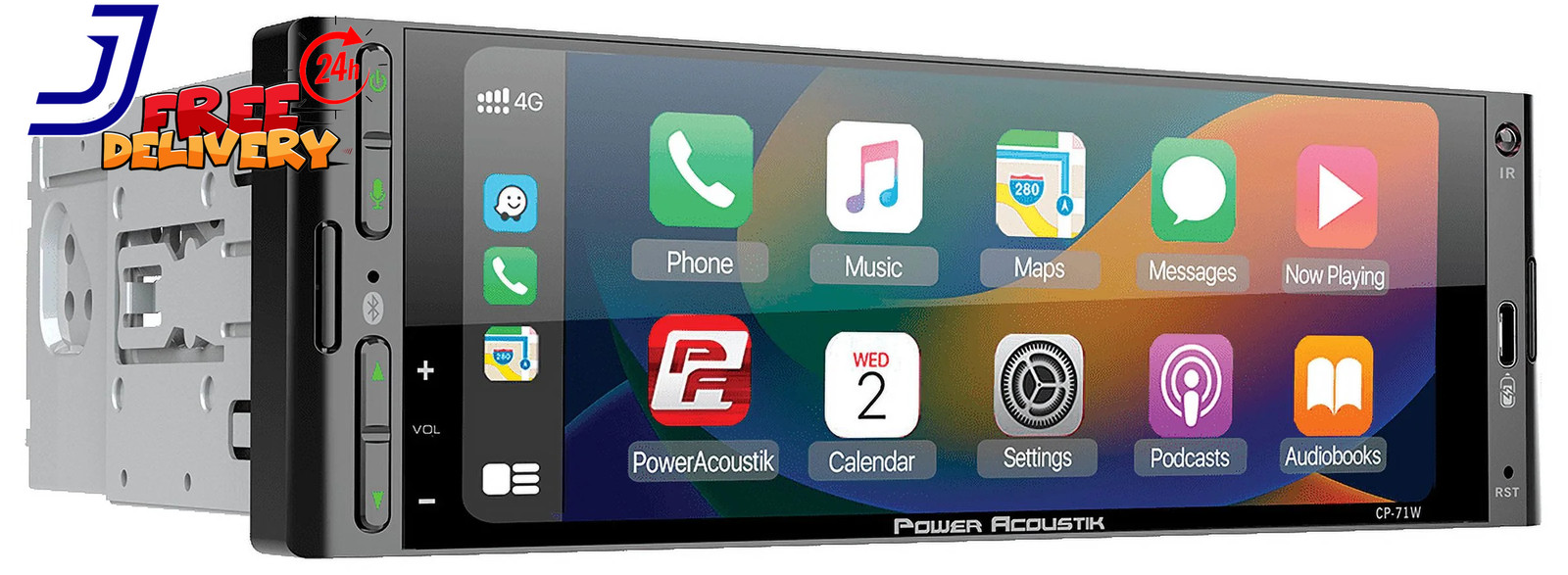 CP-71WA Single DIN 6.5″ Color Touchscreen Car Stereo w/Bluetooth Connected Apple
