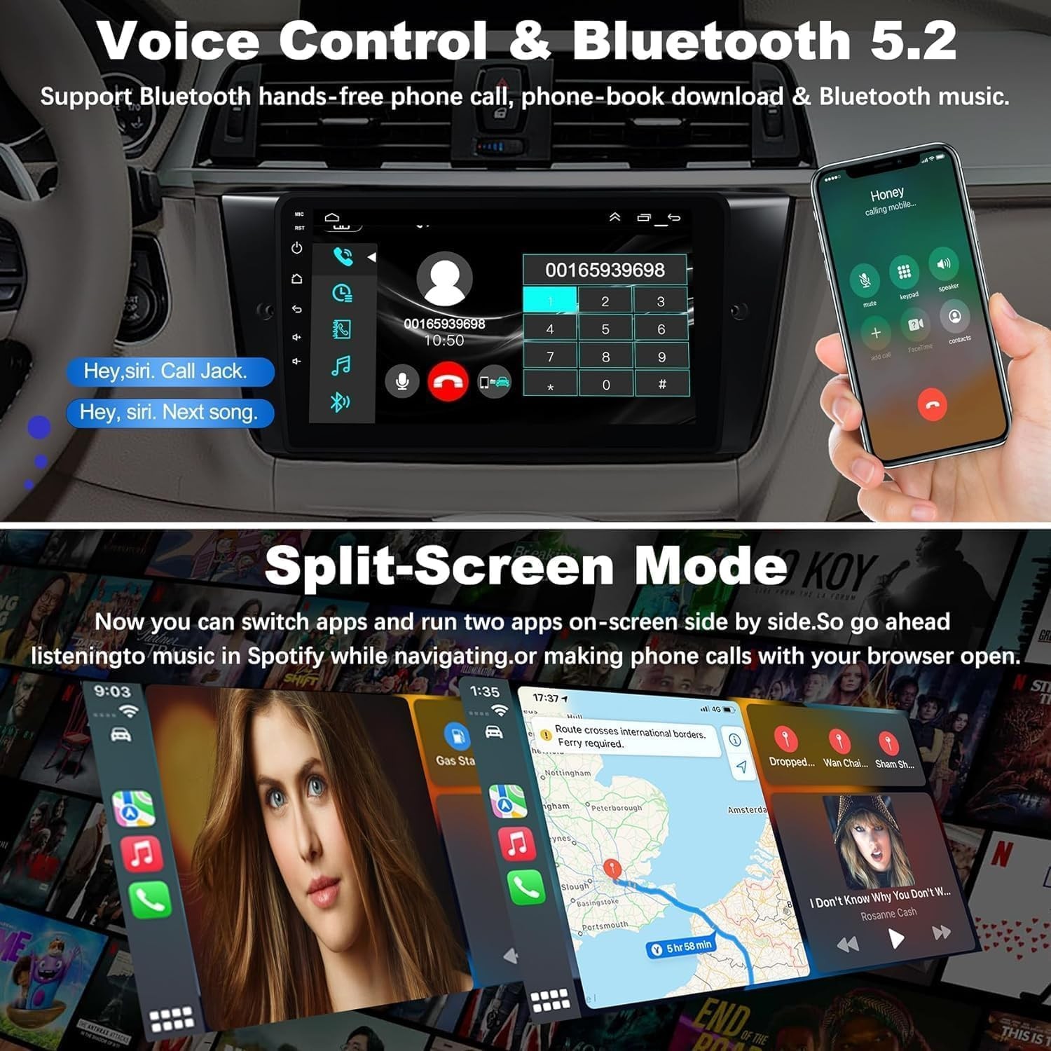8core for 2005-2011 BMW3 E90 325i 328i CarPlay Android Car Stereo Radio 1280*800
