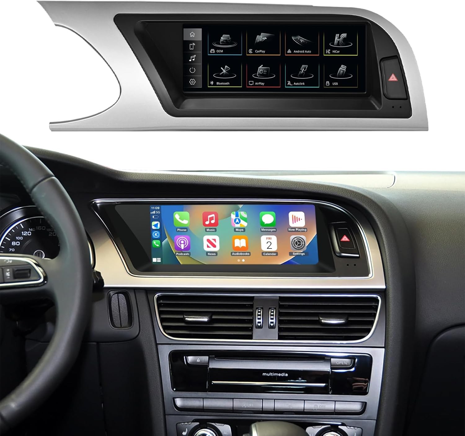 8.8″ Car Stereo Radio Auto Android Carplay GPS 128G For AUDI A4 S4 SR4 A5 S5 SR5