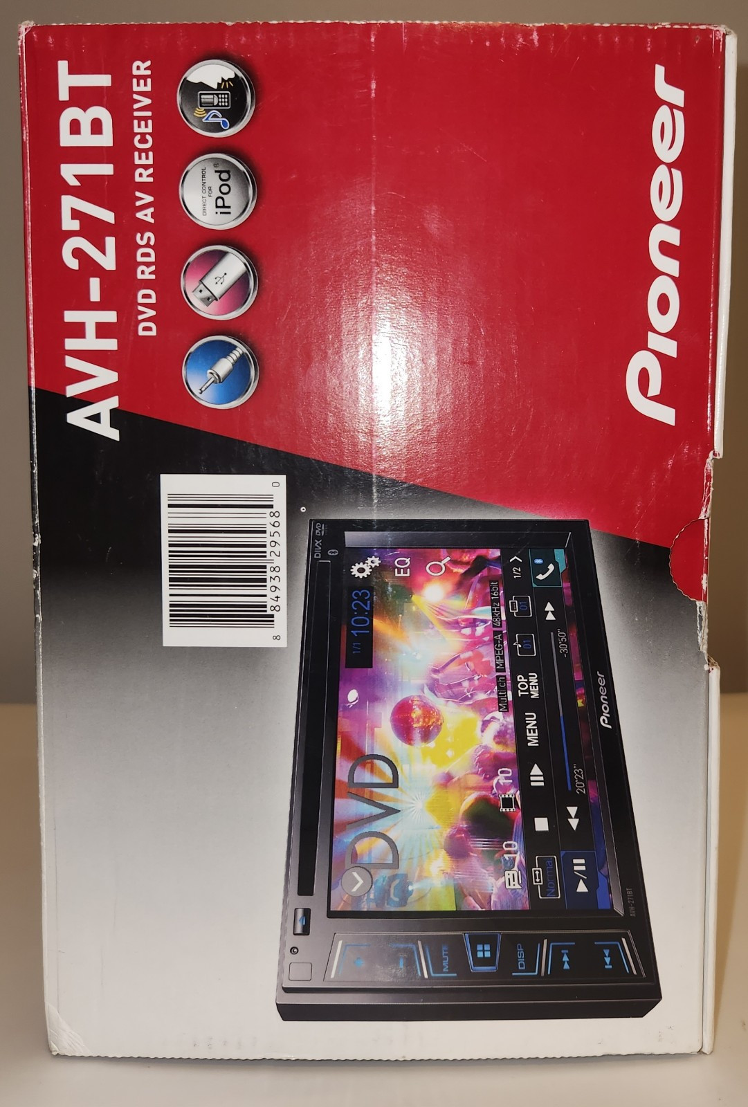 Pioneer AVH-271BT DVD RDS AV Receiver Aux USB IPod IPhone Bluetooth Radio NEW