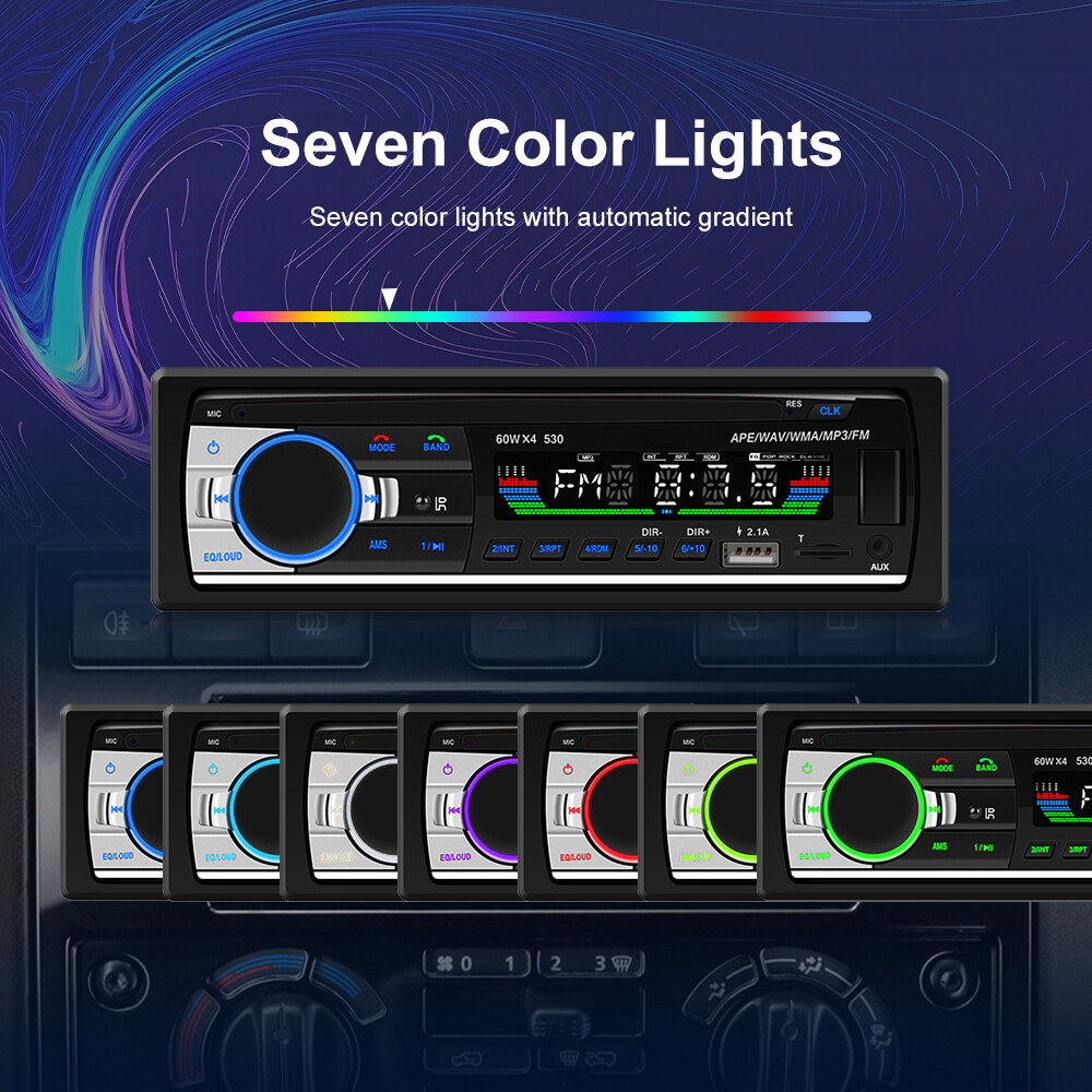 1 DIN Car Stereo Audio Bluetooth In-Dash FM Aux Input USB MP3 Radio Player
