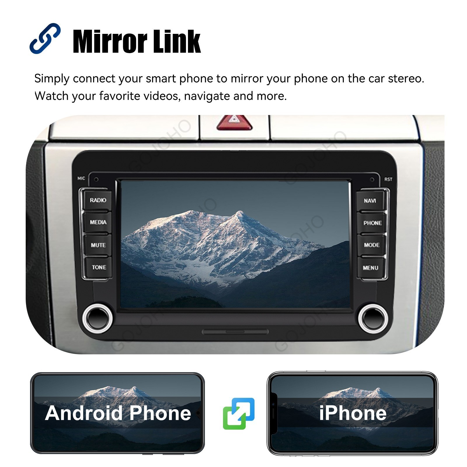 4+64G 7″ Android 14 Car Stereo Radio GPS Carplay For VW Golf MK5 MK6 Caddy Jetta