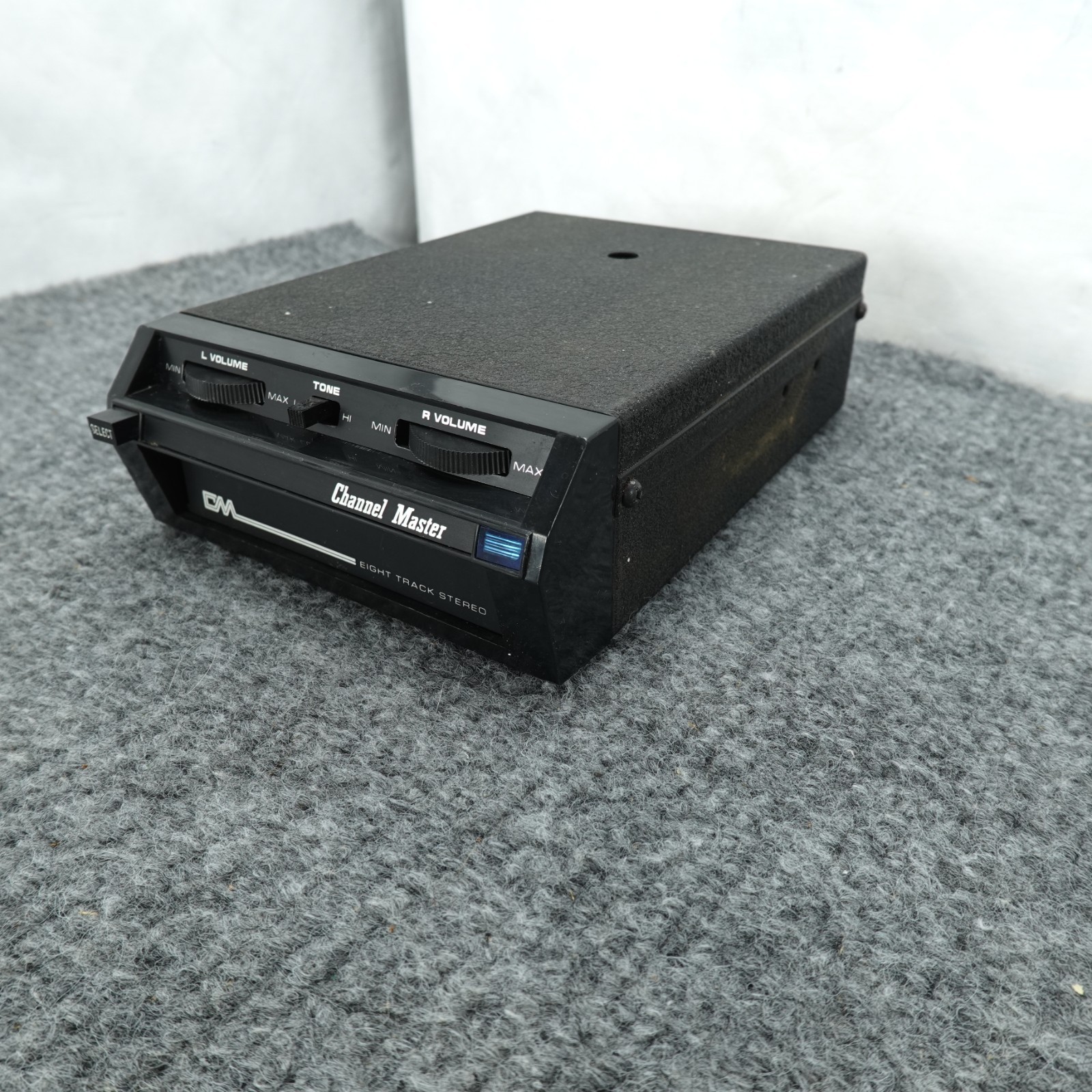 Channel Master Eight Track Stereo Car Player Black Under Dash Untested