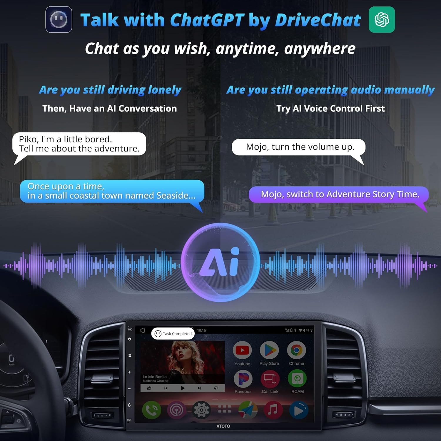 ATOTO A6PF 7” Android Car Stereo 2DIN AI Car Assist CarPlay &Android Auto 2BT