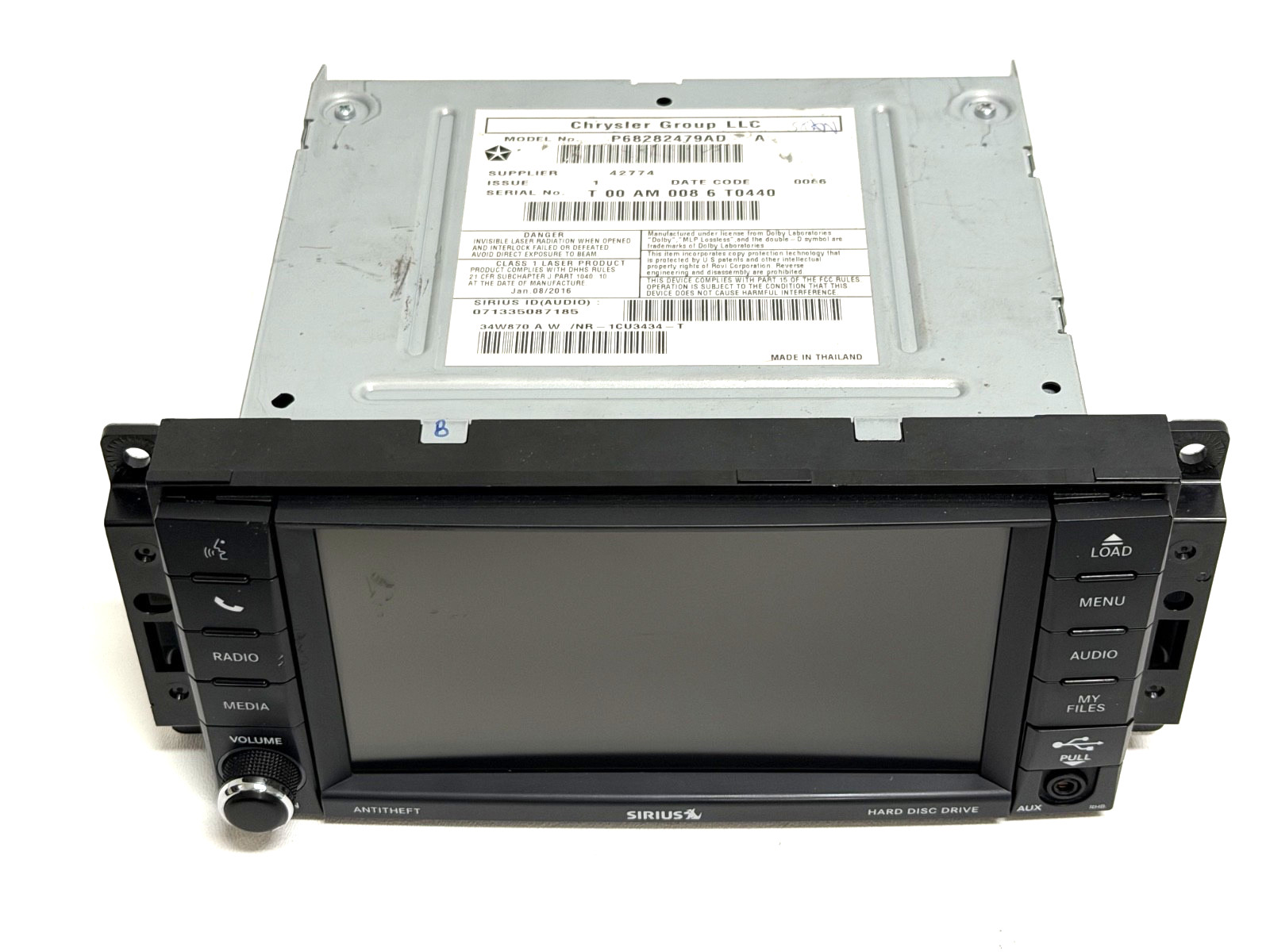 Chrysler Dodge Jeep Double DIN Head Unit Radio P68282479AD For *Parts Only*