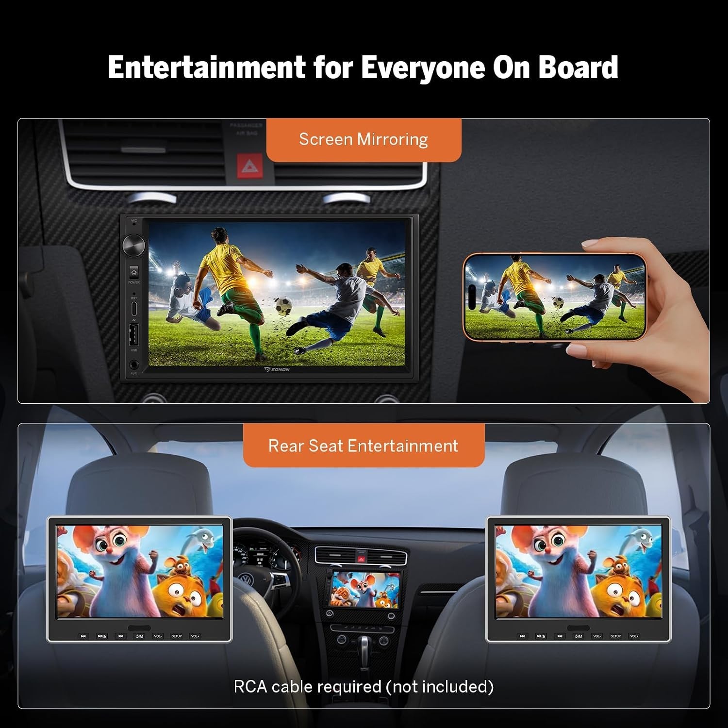 7-Inch X3 Double Din with Bluetooth, AHD Camera & MirrorLink for Smart Driving