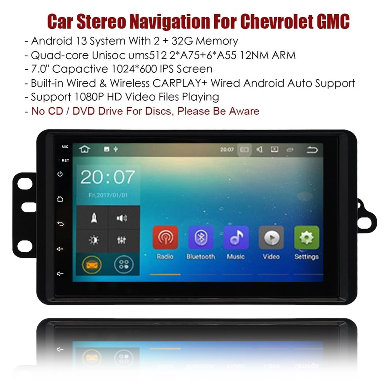 Android 13 Car Radio For 2003-2006 GMC Sierra 1500 2500 3500 GPS Camera Wifi DSP