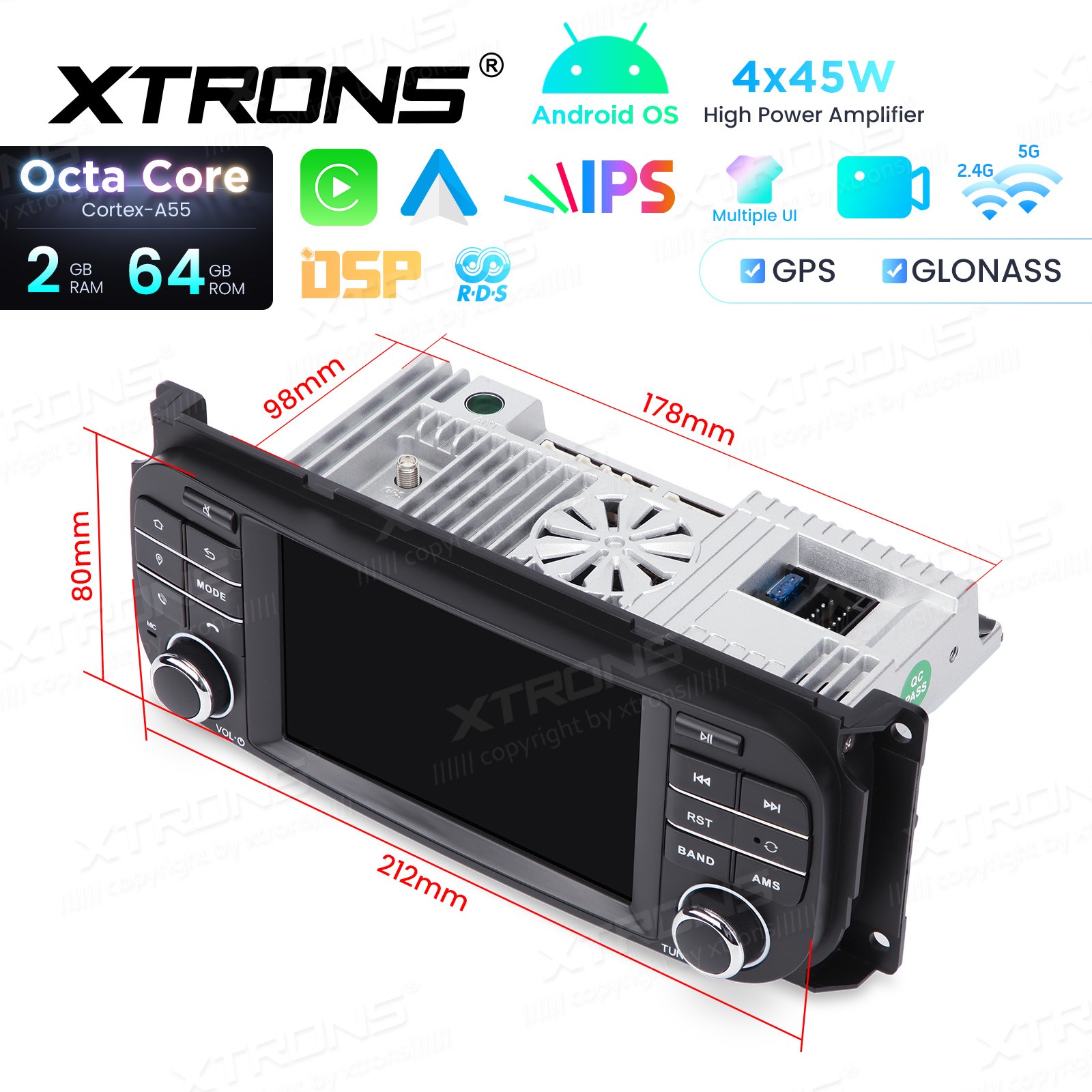 32GB Android 13 For Jeep Wrangler Dodge Chrysler BT Carplay Car Radio GPS Stereo