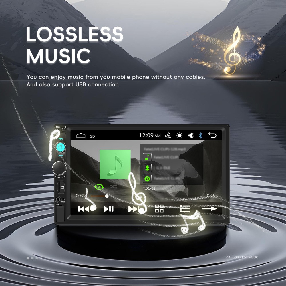 7″ Double 2 DIN Car MP5 Player Bluetooth Touch Screen Stereo Radio With Camera