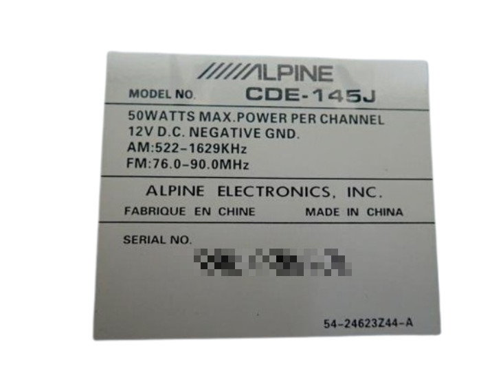 Alpine CDE-145J CD player car stereo with high sound quality Good HP